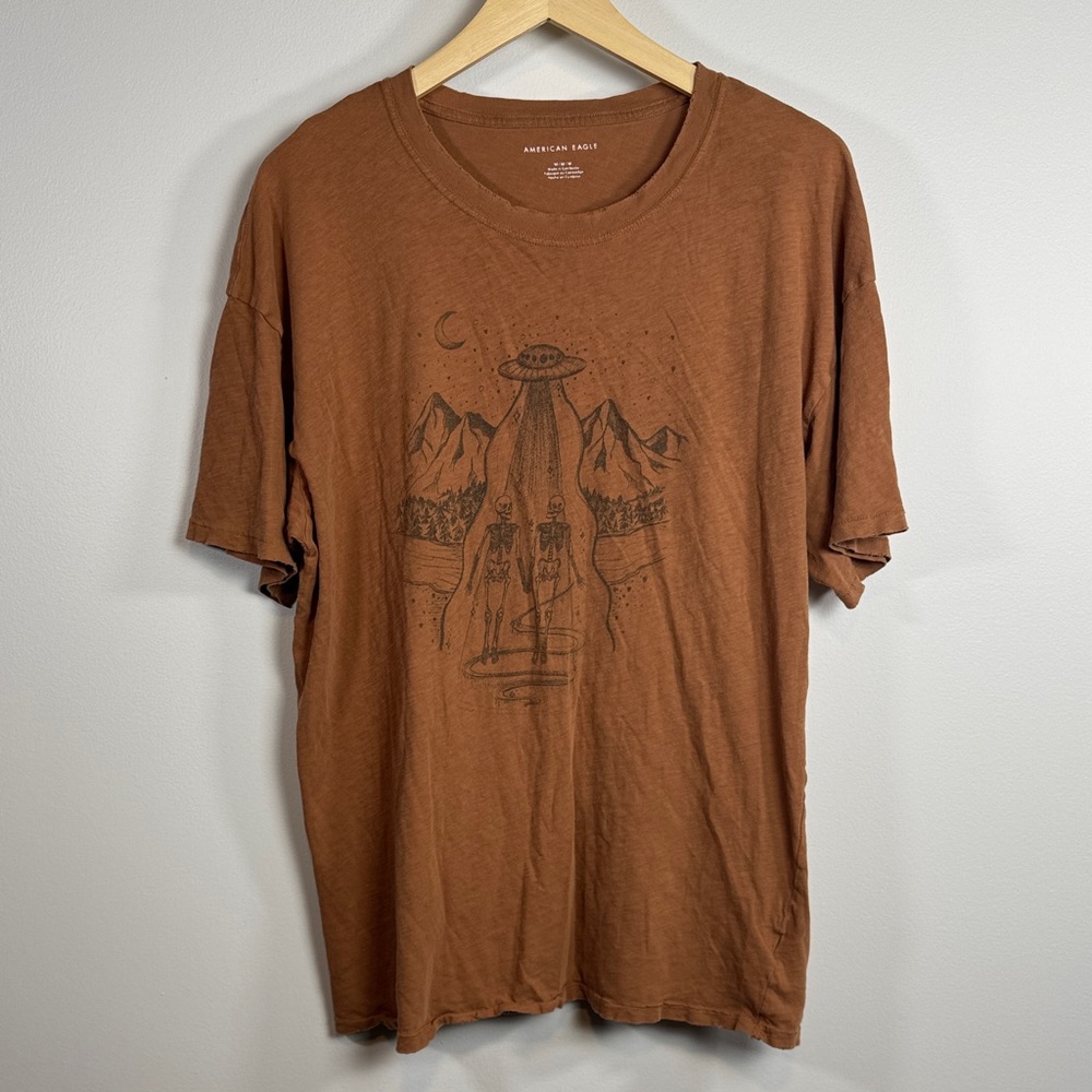 American Eagle Oversized Alien Skeleton Shirt Med… - image 1